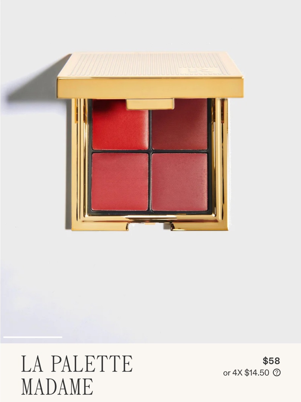 Rouje La Palette Madame — Quartet of Red Cheek & Lip Shades